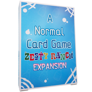 A Normal Card Game Zesty Ranch Expansion Pack featuring a green 40-card strategy deck for family game nights.