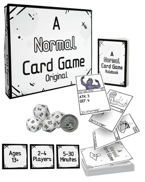 A Normal Card Game Original Edition box with premium black-core cards for travel and family game nights.